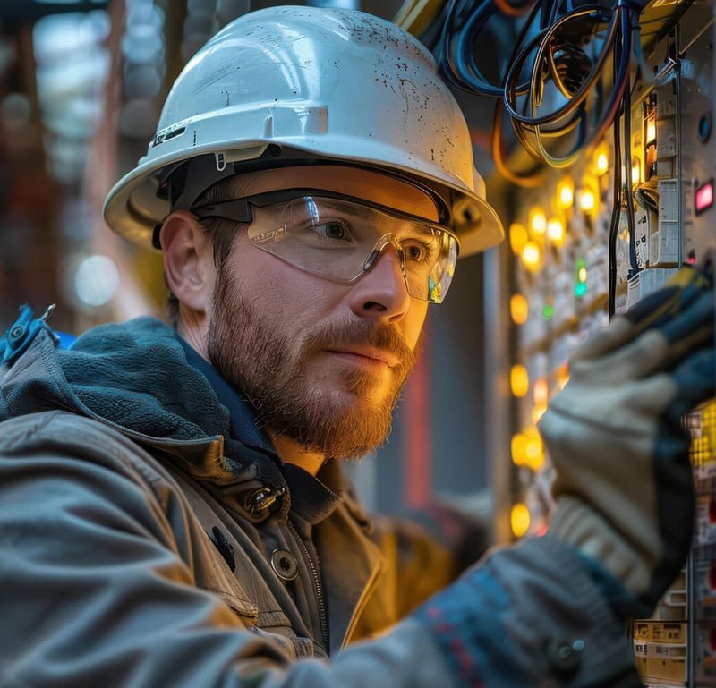 Electrician at work