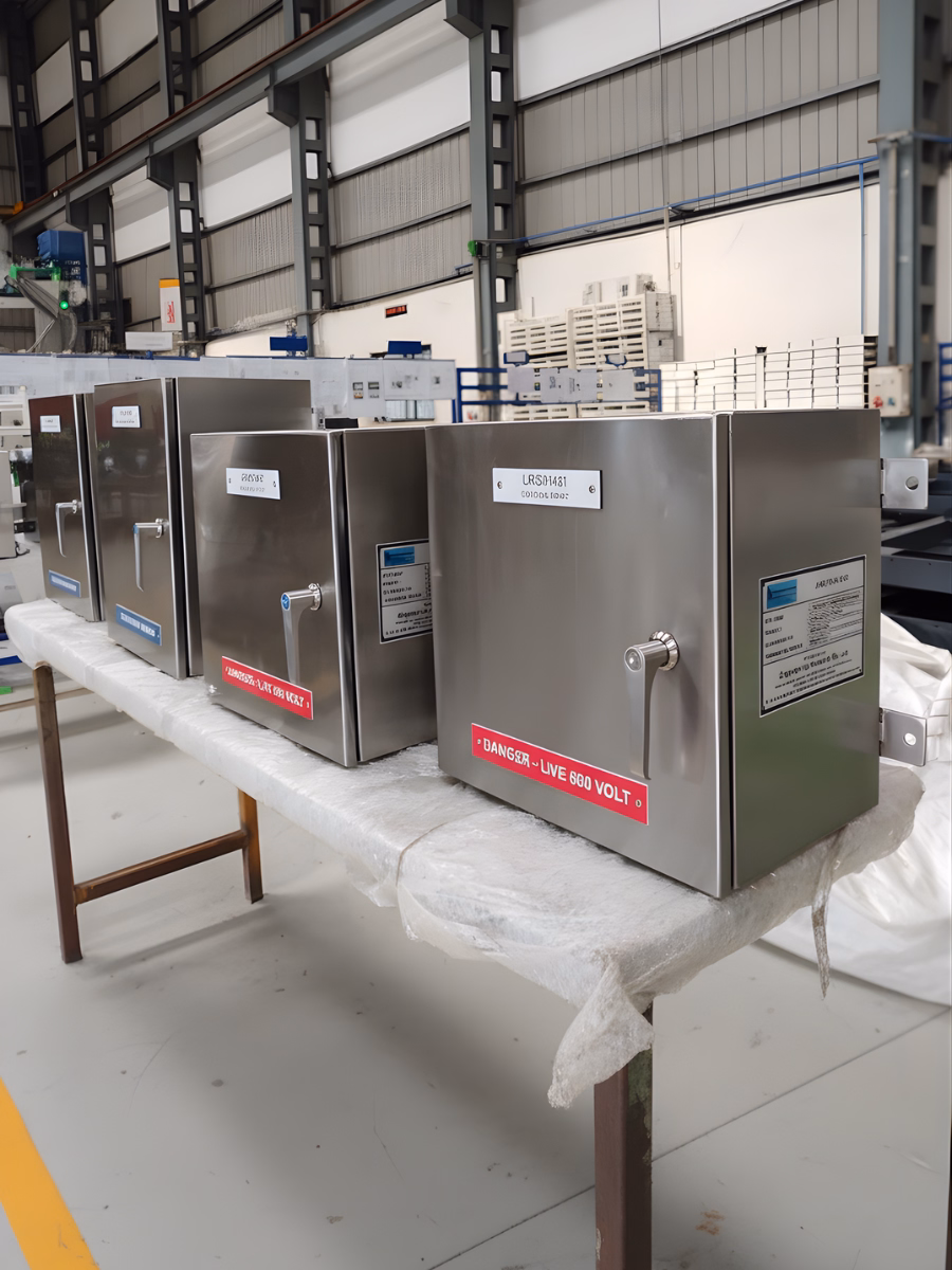 Stainless-steel junction boxes with prewired panels